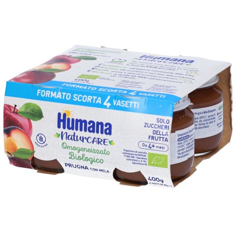 HUMANA OMOGENIZZATO BIOLOGICO , PRUGNA MELA 4X100 GR