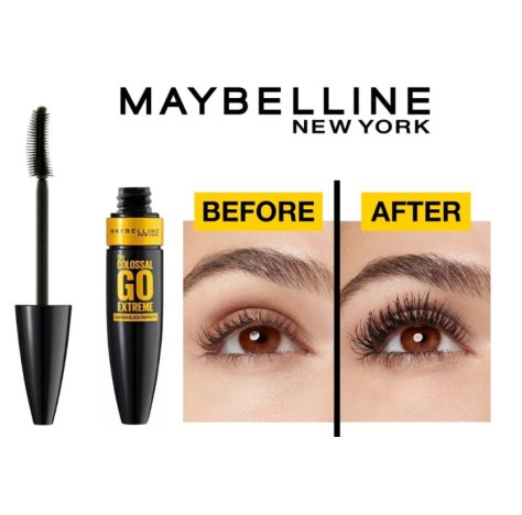 MAYBELLINE NEW YORK - MASCARA EXTRA VOLUME THE COLOSSAL GO EXTREME , Intense Black