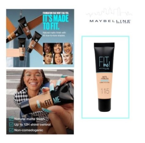 MAYBELLINE NEW YORK-FODNOTINTA FIT ME MATTE , 115 Ivory
