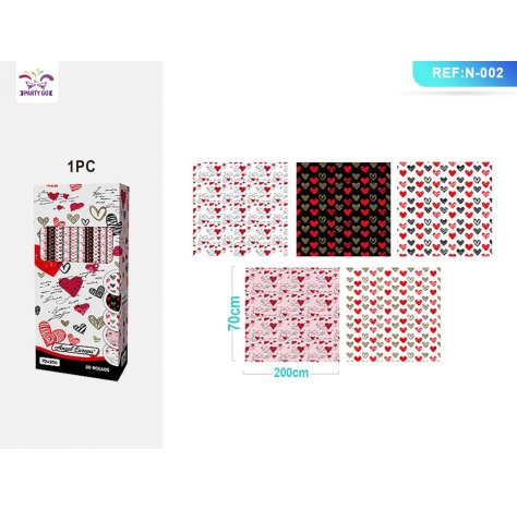ROTOLO CARTA REGALO DECORAZIONE CUORE ROTOLO CARTA REGALO DECORAZIONE CUORE