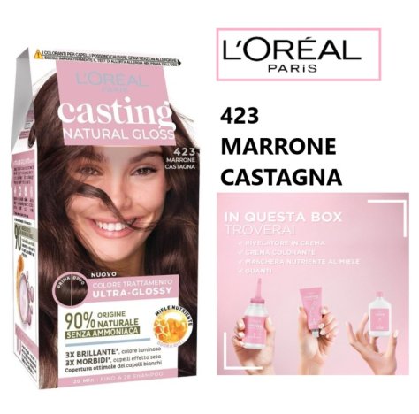 L'OREAL PARIS -CASTING NATURAL GLOSS , 423 Marrone - Senza Ammoniaca