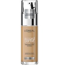 L'Oréal Paris Fondotinta Liquido, Idratazione 24H, Per Tutti Tipi di Pelle, Incarnato dal Colorito Naturale e Uniforme, Formula con Acido Ialuronico, Accord Parfait, 30 ml, 7D/W Golden Amber