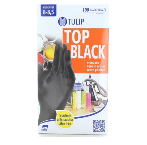 TULIP - GUANTI IN NITRILE NERO TAGLIA 8/8,5
