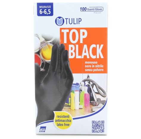 TULIP - GUANTI IN NITRILE NERO TAGLIA 6/6,5