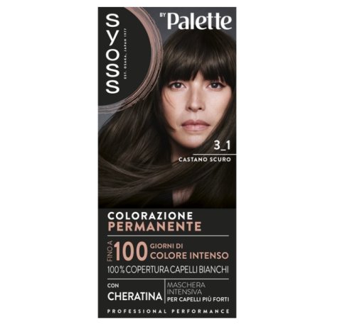SYOSS BY PALETTE - COLORAZIONE PERMANENTE CON CHERATINA 3_1 CASTANO SCURO