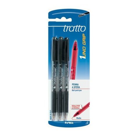 SET PENNE TRATTO GRIP NERO 