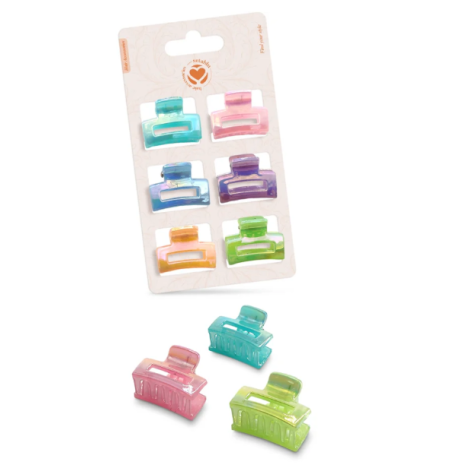 Pinzette rettangolari in vari colori confezione da 6 pinzette 03393