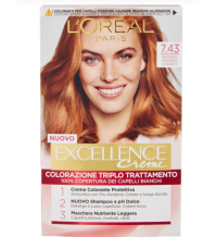 OREAL Crema Colorante Excellence Creme 7.43 Biondo Ramato Dorato