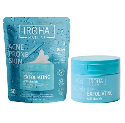 IROHA NATURE Dischetti esfolianti anti-imperfezioni per pelli a tendenza acneica