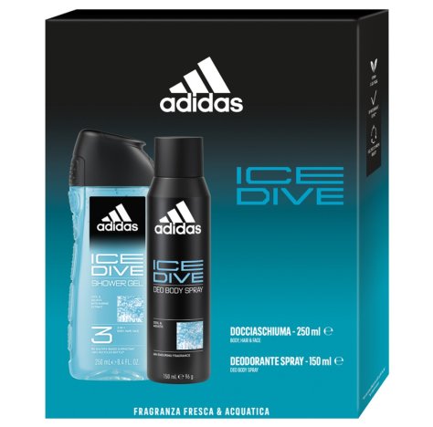 Adidas Ice Dive Cofanetto Deodorante 150ml e Doccia 250ml