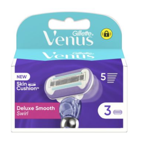 Gillette Venus Deluxe Smooth Swirl 3 Testine di ricambio per rasoio