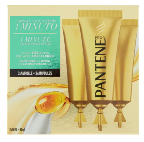 Pantene Pro-V Ampolla 3x15 ml - 1 Minuto Trattamento Intensivo - Lisci Effetto Seta