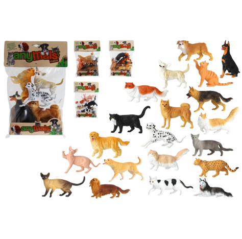 GLOBO Set Animali Cani e Gatti 5 Pezzi col assortiti GLOBO Set Animali Cani e Gatti 5 Pezzi col assortiti