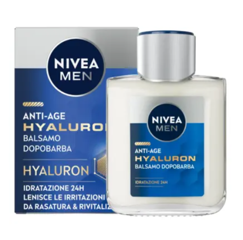 Nivea Men Anti-Age Hyaluron Balsamo Dopobarba 100 ml, Dopobarba uomo idratante per pelli mature