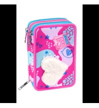 Astuccio Scuola SJ Gang Pinkfur Girl 3 Zip - Astuccio per Ragazze