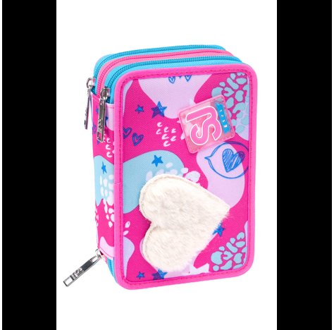 Astuccio Scuola SJ Gang Pinkfur Girl 3 Zip - Astuccio per Ragazze