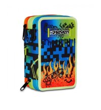 Astuccio 3 Zip Seven Scribbled Flame