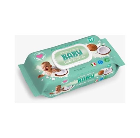 Salviette Baby Latte Cocco 72 Pezzi