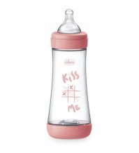 CHICCO BIBERON NEONATO PERFECT 5 BIBERON ROSA FLUSSO VELOCE 300 ML 4MESI+