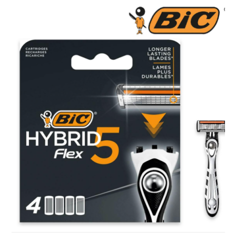 Bic ras.hybrid5 flex ricambio lame x 4 pezzi