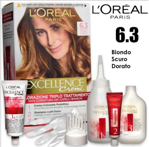 L'OREAL PARIS EXCELLENCE - TINTURA CAPELLI , 6.3 Biondo Scuro Dorato 