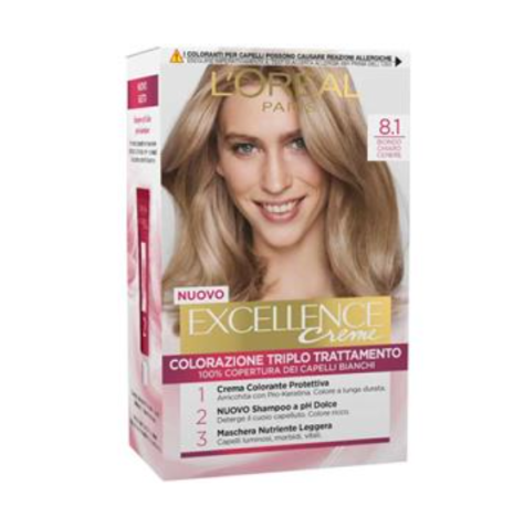 L'OREAL EXCELLENCE CREME N. 8.1 BIONDO CHIARO CENERE