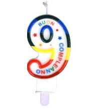 CANDELA  COLORATA - NUMERO "9"