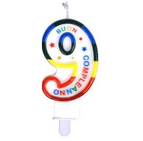 CANDELA COLORATA - NUMERO "9" CANDELA COLORATA - NUMERO "9"