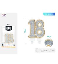 CANDELE 18 GLITTER ARGENTO 