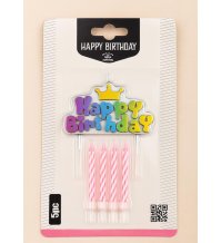 CANDELINE ROSA HAPPY BIRTHDAY 