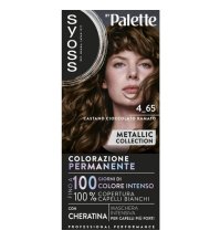 Syoss Palette Tinta per Capelli Permanente 4.65 Castano Cioccolato Ramato - Collezione Metallica con Cheratina