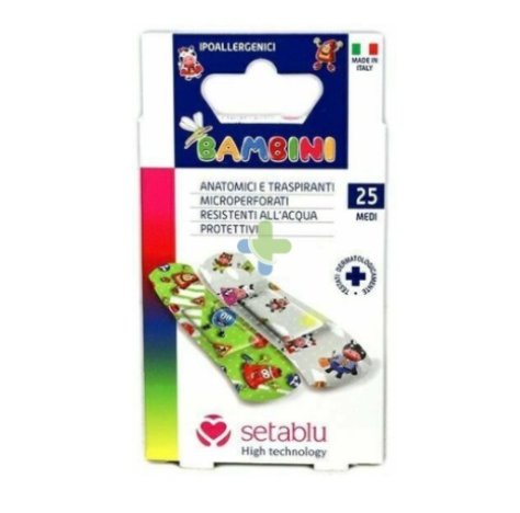 SETABLU LINEA MEDICAZIONI CEROTTI BAMBINI 25 PEZZI