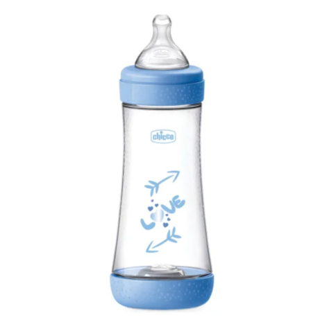Chicco Biberon Neonato Perfect 5 Biberon 300 Ml - Flusso Veloce Tettarella Silicone Boy