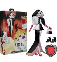 Hasbro Disney Princess Villains, Crudelia De Mon, fashion Doll con Accessori e Vestiti Rimovibili