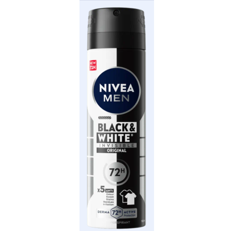 NIVEA - BLACK & WHITE INVISIBLE ORIGINAL ANTI-PERSPIRANT SPRAY 