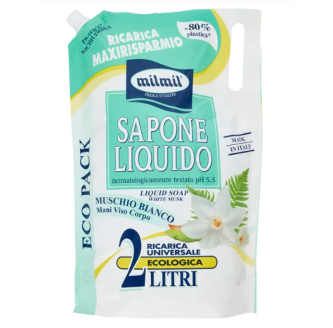 MIL MIL SAPONE LIQUIDO RICARICA 2LT MUSCHIO BIANCO