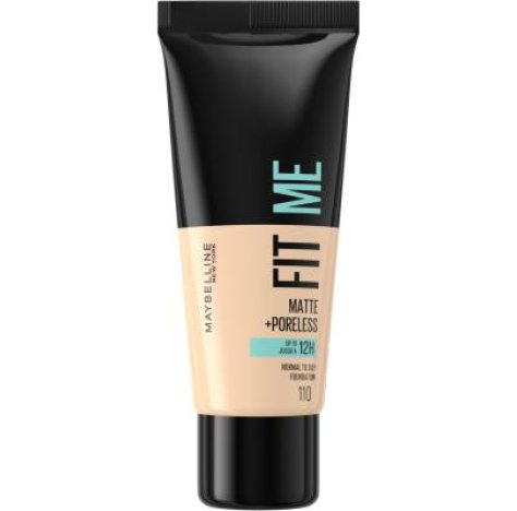 MAYBELLINE FIT ME! MATTE + PORELESS Fondotinta pelle perfetta con effetto matt donna 30 ml tonalità 110 Porcelain