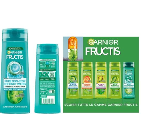 GARNIER FRUCTIS - SHAMPOO PURIFICANTE , Pure Non-Stop Coconut Water 