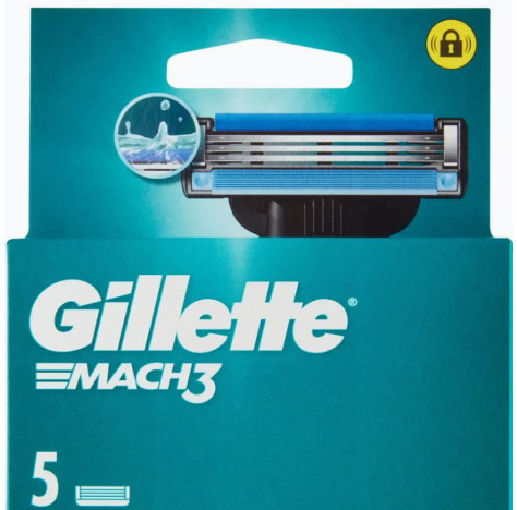 Gillette  Mach3 Lamette Di Ricambio Per Rasoio Da Uomo, 5 Ricariche
