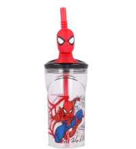 Spiderman Bicchiere Con Cannuccia