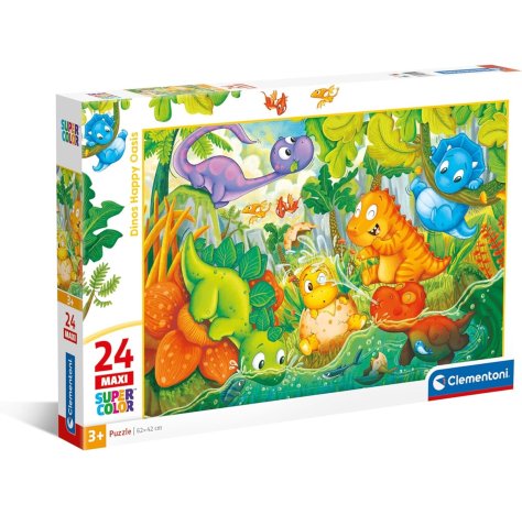 Clementoni Puzzle 24 Maxi Dinos Happy Oasis – Supercolor Puzzle Bambini 3+ Clementoni Puzzle 24 Maxi Dinos Happy Oasis – Supercolor Puzzle Bambini 3+