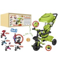 Triciclo Evolutivo 5 in 1 Verde – Passeggino e Triciclo in Metallo per Bambini