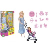 Bambola Olly Incinta con Figlia e Passeggino – Set Gioco Famiglia