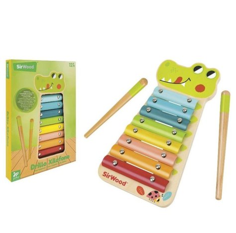 Xilofono Coccodrillo in Legno – Giocattolo Musicale per Bambini