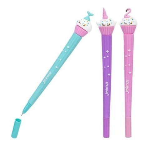 Penna a Sfera Globo Cupcake Blu – Gel Colorato, Design Assortito Penna a Sfera Globo Cupcake Blu – Gel Colorato, Design Assortito