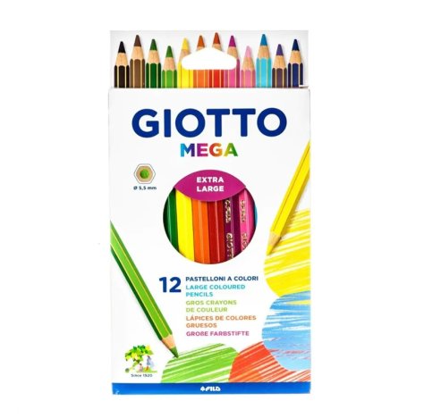 GIOTTO MEGA PASTELLI 12 PEZZI 