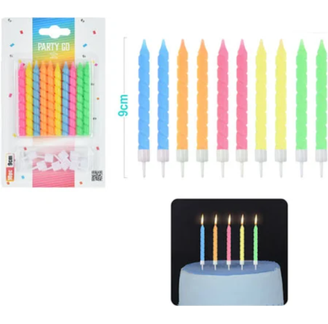 CANDELE FILETTATE COLORATE 10PZ