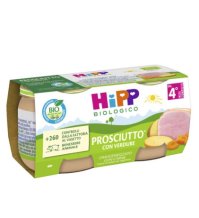HIPP BIO - OMOGENIZZATO PROSCIUTOO CON VERDURE ( 4+ MESI ) 2X 80  GR 