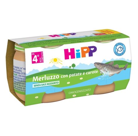 HIPP BIO - OMOGENZZATO MERLUZZO CON PATATE E CAROTE (4+ MESI ) 2X80GR 