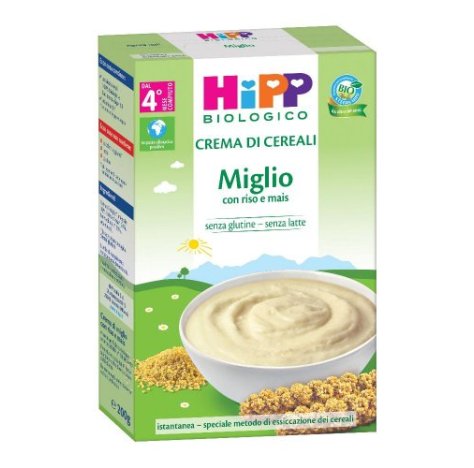 HIPP BIOLOGICO - CREMA DI CEREALI , Miglio con riso e mais ( 4+ MESI ) 200GR